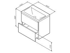 Am.Pm Тумба с раковиной Gem 60 орех, с 2 ящиками – фотография-4