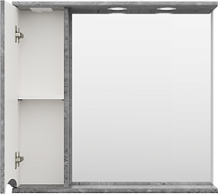 Misty Мебель для ванной Атлантик 80 L 2 ящика подвесная серый камень – фотография-9