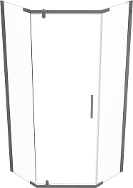 Triton Душевой уголок Дека-Графит 100x100 стекло прозрачное профиль графит – фотография-2