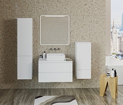 Mixline Мебель для ванной Виктория 80 подвесная белая софт – фотография-2