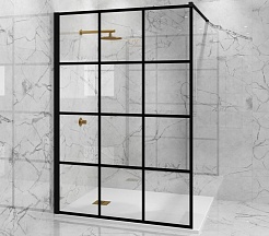 Paini Душевая перегородка PAINI-WalkIN110G 110x195 рисунок решетка – фотография-3