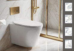 Ceruttispa Унитаз подвесной Faro Aria Tornado CT10833 белый – фотография-3