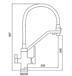 Frap Смеситель для кухни 35k G4317-6 чёрный – фотография-4