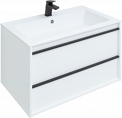 Aquanet Мебель для ванной Lino 80 подвесная белая матовая – фотография-3