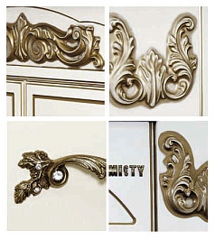 Misty Пенал для ванной Барокко 60 L белый, патина – фотография-4