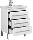 Aquanet Тумба с раковиной Сиена 60 напольная, ящики, белая – картинка-10