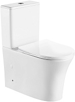 Azario Унитаз-компакт Anteo Round AZ-1219A безободковый с бачком с сиденьем микролифт белый