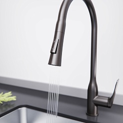 Tokito Смеситель для кухни MITSUISHI вороненая сталь TOK-MIT-1013GM – фотография-4