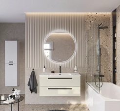 Cezares Тумба с раковиной Eco Cer-N 100 брашированная альпака CZR-8095-100 ручки чёрные – фотография-4