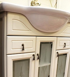 Opadiris Тумба с раковиной Тибет 70 слоновая кость, рисунок – фотография-2