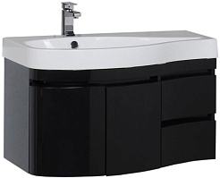 Aquanet Тумба под раковину Сопрано 2-95 L черная – фотография-1