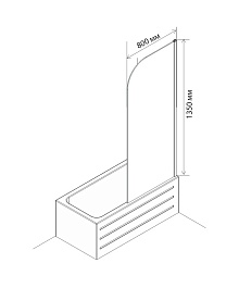  Шторка для ванны "FRESCO EF-LG80-N" – фотография-3