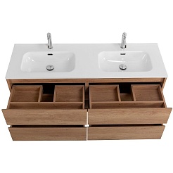 BelBagno Тумба под раковину Kraft 120 подвесная 4 ящика Rovere Nebrasca Nature двойная раковина – фотография-3