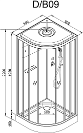 Deto Душевая кабина B09S с LED подсветкой – фотография-23