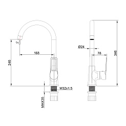Tokito Смеситель для кухни KOBE вороненая сталь TOK-KOB-1013 – фотография-4