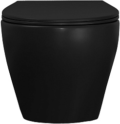 Azario Унитаз подвесной Keras matt black AZ-99046B безободковый черный матовывй – фотография-4