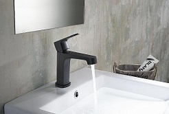 Aquatek Смеситель для раковины Оберон AQ1210MB матовый черный – фотография-2