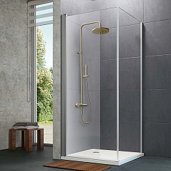 Paini Система душевая Cox 78PJ689TH 250 мм, с термостатом, брашированное золото PVD (PJ) – фотография-2