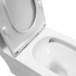 Azario Унитаз-моноблок Vally AZ-80687 безободковый с бачком с сиденьем микролифт белый – фотография-11