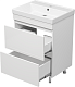 Misty Тумба под раковину Енисей 60 2 ящика белая – фотография-9