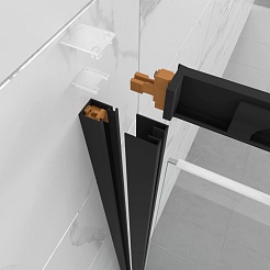 Triton Душевой уголок Фикс-Блэк 120x90 стекло прозрачное профиль черный матовый – фотография-10