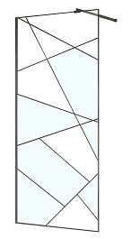 Azario Душевая перегородка Walk-in 120/195 стекло графический принт профиль матовый графит – фотография-1