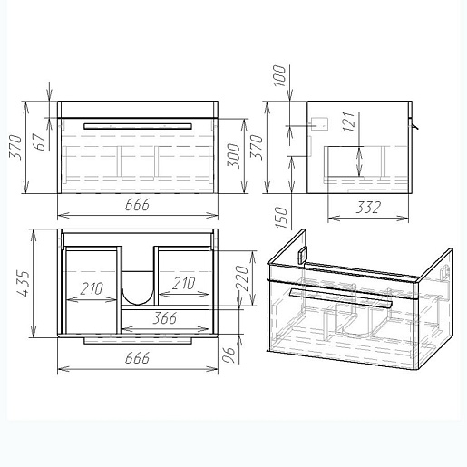 Owl 1975 Мебель для ванной Vind 70 – картинка-9