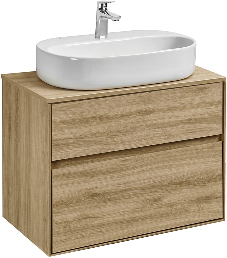 Акватон Тумба с раковиной Либерти 75 Одри Round дуб эльвезия – фото-1