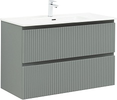 Aquanet Тумба с раковиной Джейн (Flat) 100 подвесная мисти грин матовый
