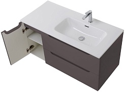 BelBagno Мебель для ванной Etna 100 R подвесная темно-серая матовая – фотография-10