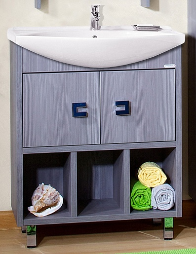 Бриклаер Тумба с раковиной Хоккайдо 75 серая лиственница – фото-1