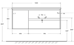 BelBagno Тумба под раковину Kraft 120 R подвесная Cemento Grigio – фотография-11