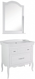 ASB-Woodline Мебель для ванной Модерн 85 белый (патина серебро) – фотография-1