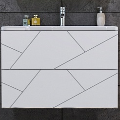 Бриклаер Тумба под раковину Кристалл 80 белая – фотография-1