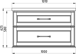 ASB-Woodline Тумба под раковину Венеция 100 подвесная белая патина серебро – фотография-10