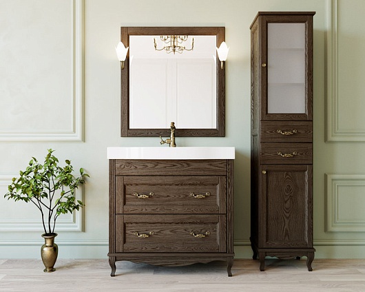 ValenHouse Тумба с раковиной Лиора 90 кальяри, фурнитура бронза – фотография-4