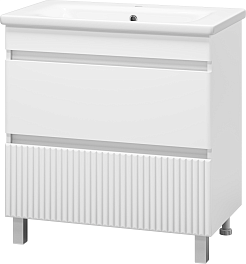 Misty Тумба с раковиной Мира 80 белая матовая – фотография-2