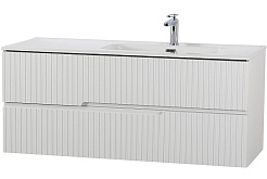 Cezares Тумба с раковиной Duet 120 R подвесная bianco lucido – фотография-1