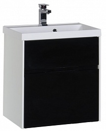 Aquanet Мебель для ванной "Латина 60" черная 2 ящика (181080) – фотография-4