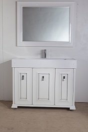 Водолей Мебель для ванной "Риккардо 80" серебро – фотография-1