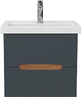 Onika Тумба под раковину Айленд 50 подвесная графит/дуб крафт
