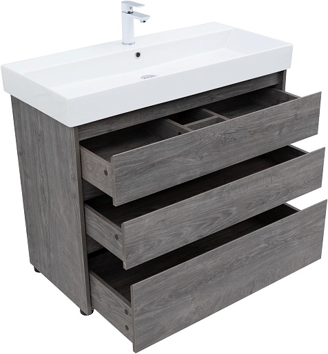 Aquanet Тумба с раковиной Nova Lite 100 дуб рошелье – фотография-6