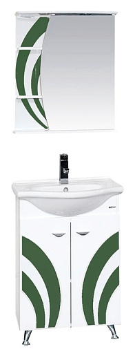 Misty Тумба с раковиной Каролина 60 прямая, зеленое стекло – фотография-2