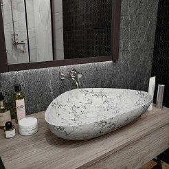 Teymi Накладная мебельная раковина Ellie 60 белый мрамор T50598 – фотография-2