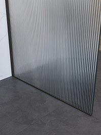 BelBagno Душевая перегородка Uno UNO-L-1-TB-90-FL-GM 90x200 профиль оружейная сталь стекло рифленое – фотография-5