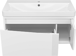 Brevita Тумба с раковиной Cascade 90 подвесная белая – фотография-5