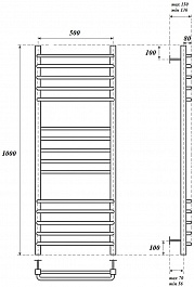 Point Полотенцесушитель водяной П15 500x1000 PN90150S хром – фотография-3