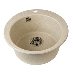 Акватон Мойка "ИВЕРИЯ" круглая, светло-бежевая – фотография-1