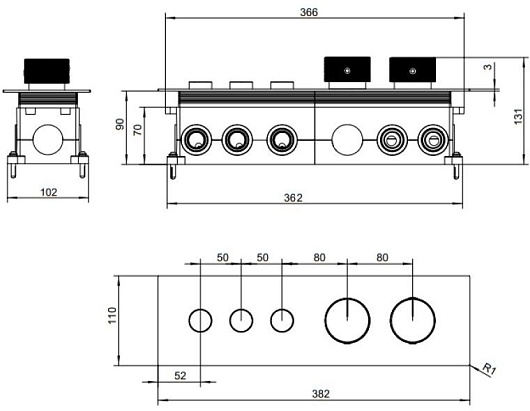 Allen Brau Смеситель для душа Liberty 5.33003-00 (с внутренней частью, 3 выхода) хром – фотография-8