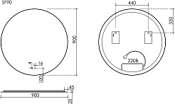 Sancos Зеркало Sfera 2.0 90 с подсветкой с бесконтактным выключателем – фотография-9